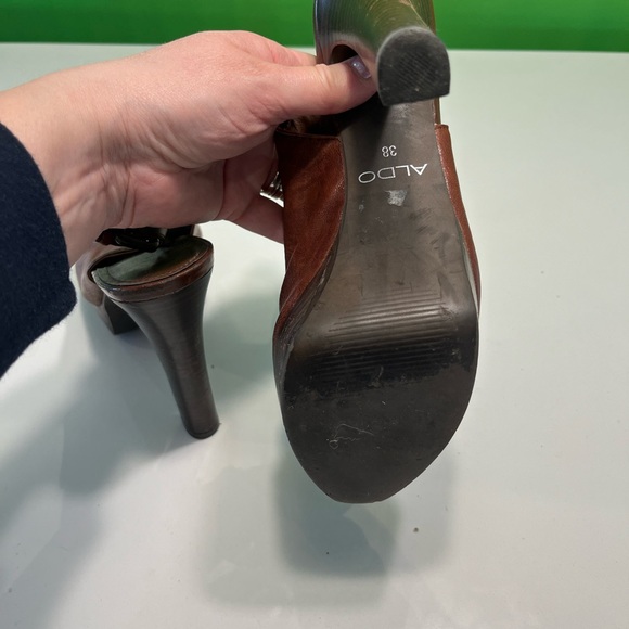 Summer platform open toe leather heels - Picture 3 of 5